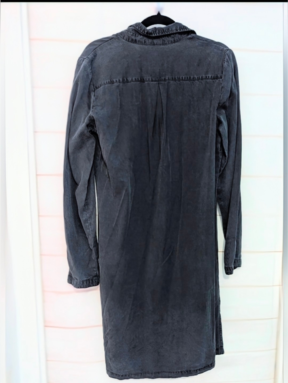 Nwt Noisy May Button-Front Shirt Dress in Washed Black 🐈⬛🖤🐈⬛ Size Small - Picture 3 of 10